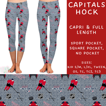 Batch #243 - Hockey - Closes 11/25 - ETA mid Jan - Capitals Hock Full and Capri Length Leggings