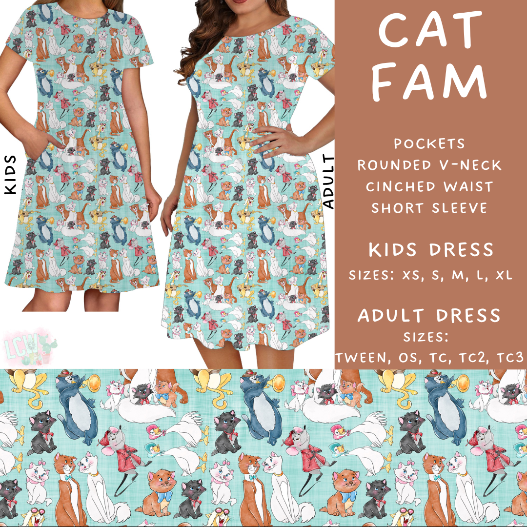 Batch #277 - December Request Run - Closes 1/27 - ETA late March - Cat Fam Adult & Kids Dresses