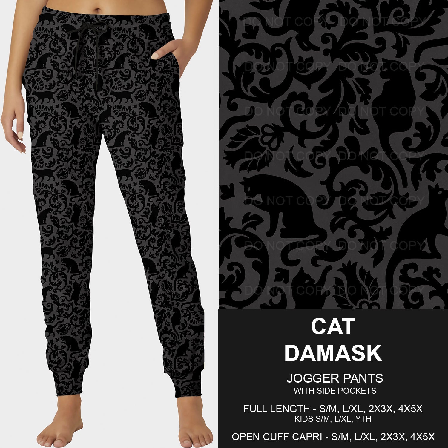 B205- Preorder Cat Damask Joggers (Closes 1/12. ETA: early April)