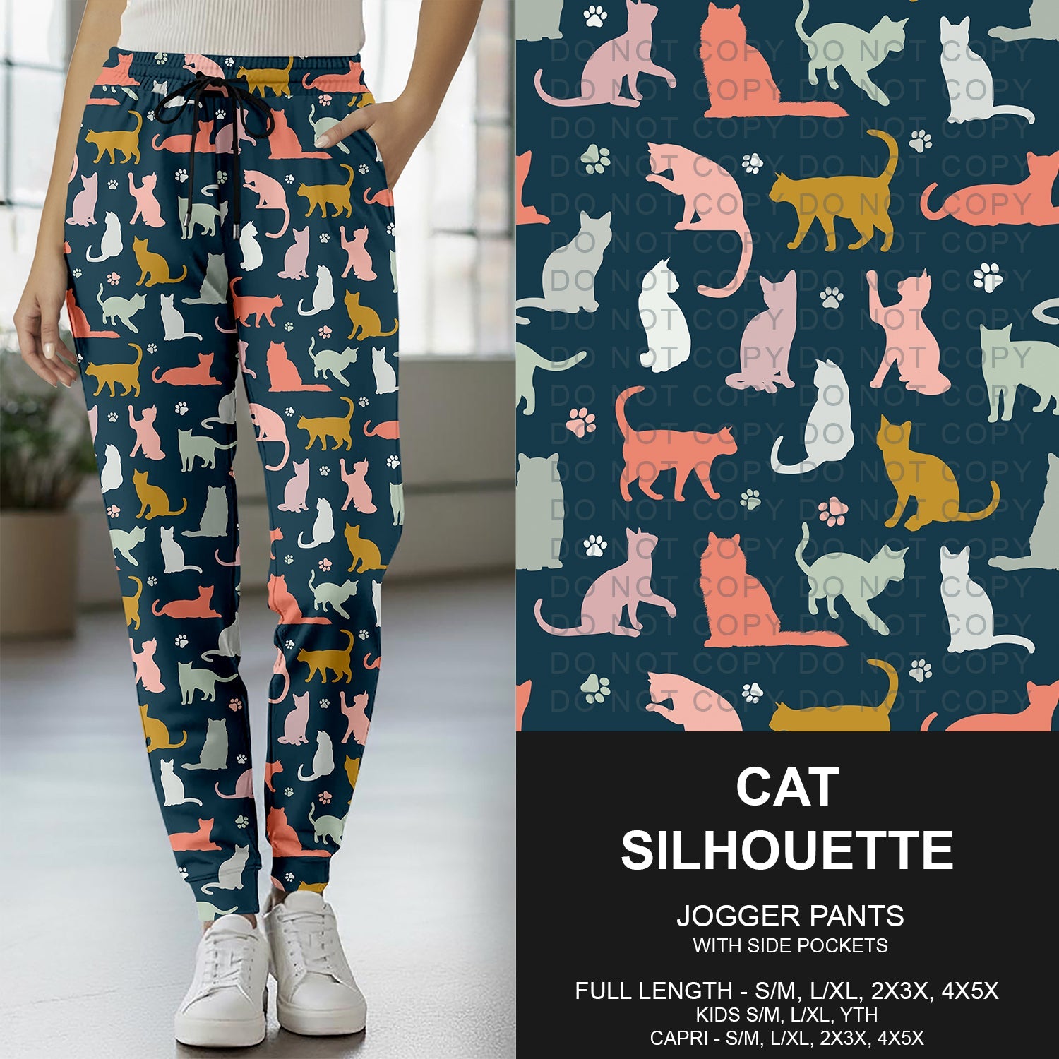B271 - Preorder Cat Silhouette Joggers (Closes 1/25. ETA: early April)