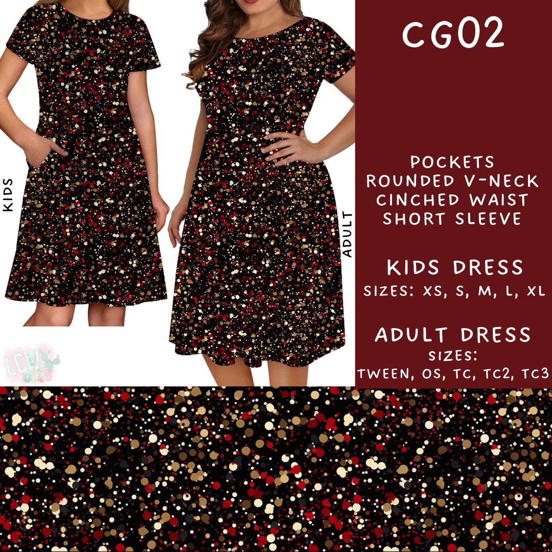 Batch #227 - Christmas Glitter - Closes 10/30 - ETA early/mid Dec - CG02 Adult & Kids Dresses