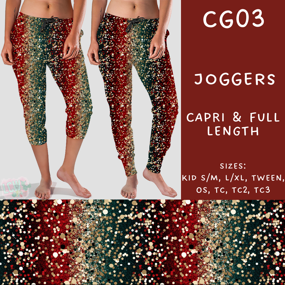 Batch #227 - Christmas Glitter - Closes 10/30 - ETA early/mid Dec - CG03 Full and Capri Length Joggers