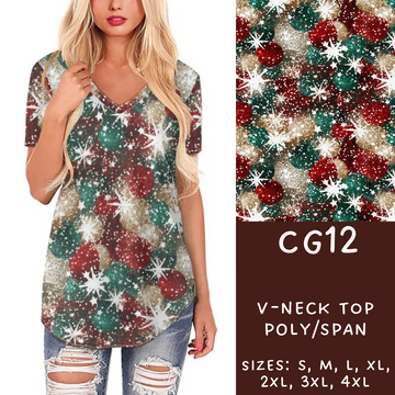 Batch #227 - Christmas Glitter - Closes 10/30 - ETA early/mid Dec - CG12 V-Neck Tee