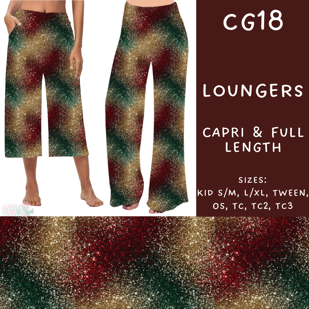 Batch #227 - Christmas Glitter - Closes 10/30 - ETA early/mid Dec - CG18 Capri and Full Length Loungers