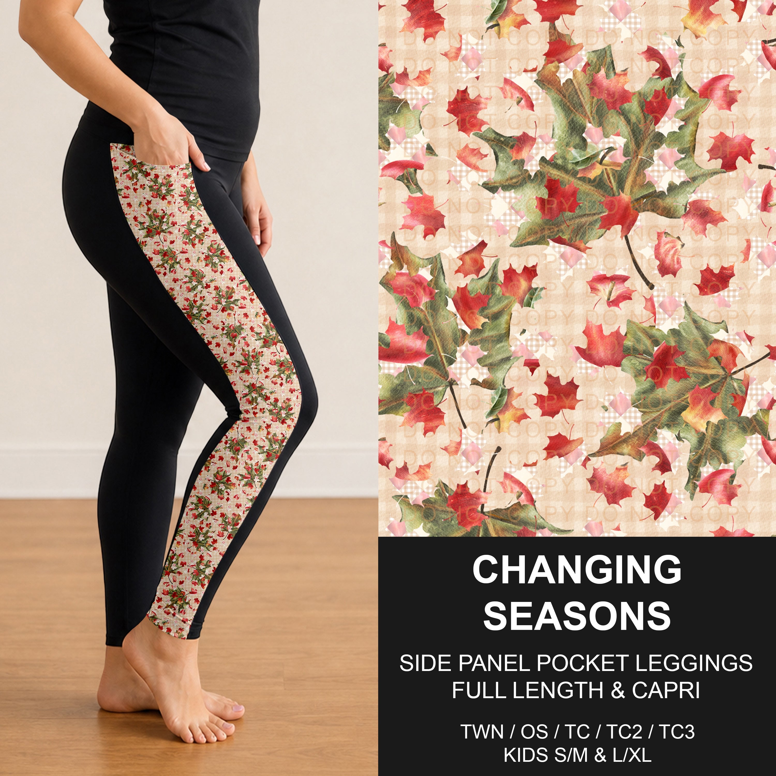B308 - Preorder Changing Seasons Side Panel Pocket Leggings (Closes 8/16. ETA: late Oct.)