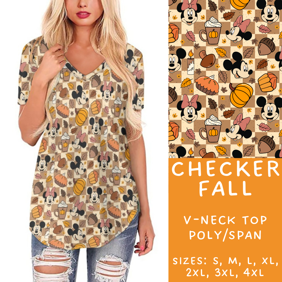 Batch #212 - Magical Fall Sets - Closes 10/8 - ETA mid Nov - Checker Fall V-Neck Tee