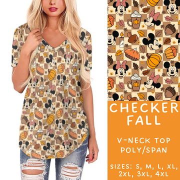 Batch #212 - Magical Fall Sets - Closes 10/8 - ETA mid Nov - Checker Fall V-Neck Tee