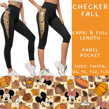 Batch #212 - Magical Fall Sets - Closes 10/8 - ETA mid Nov - Checker Fall Panel Pocket Full and Capri Length Leggings