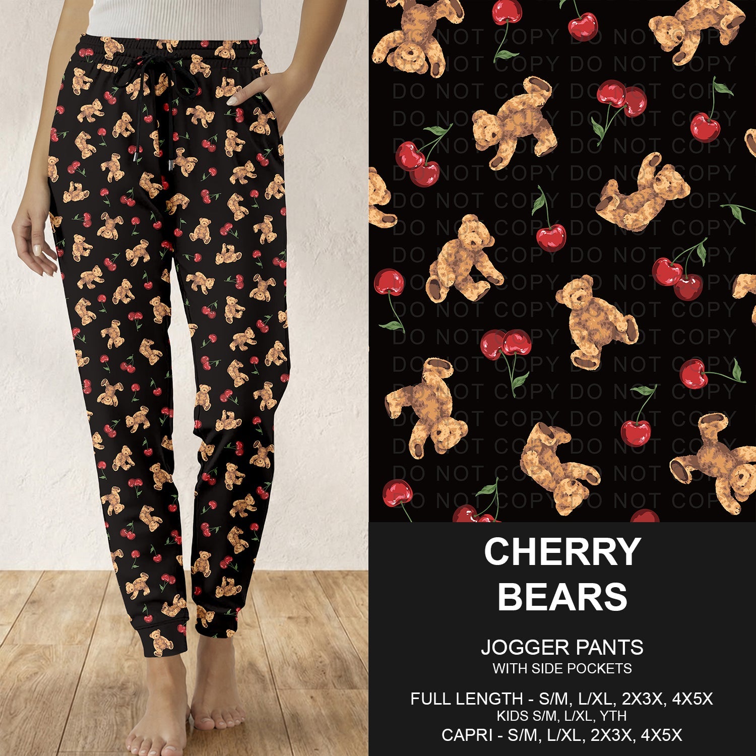 B309 - Preorder Cherry Bears Joggers (Closes 8/23. ETA: late Oct.)