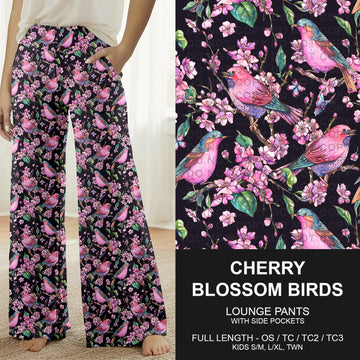 B265 - Preorder Cherry Blossom Birds Lounge Pants (Closes 12/14. ETA mid Feb.)