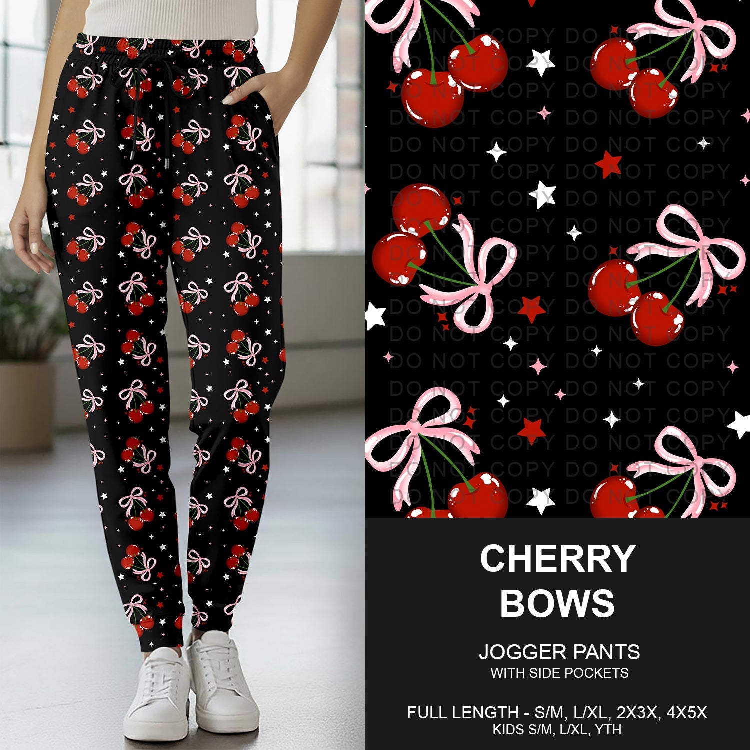 B267 - Preorder Cherry Bows Joggers (Closes 12/21. ETA late Feb.)