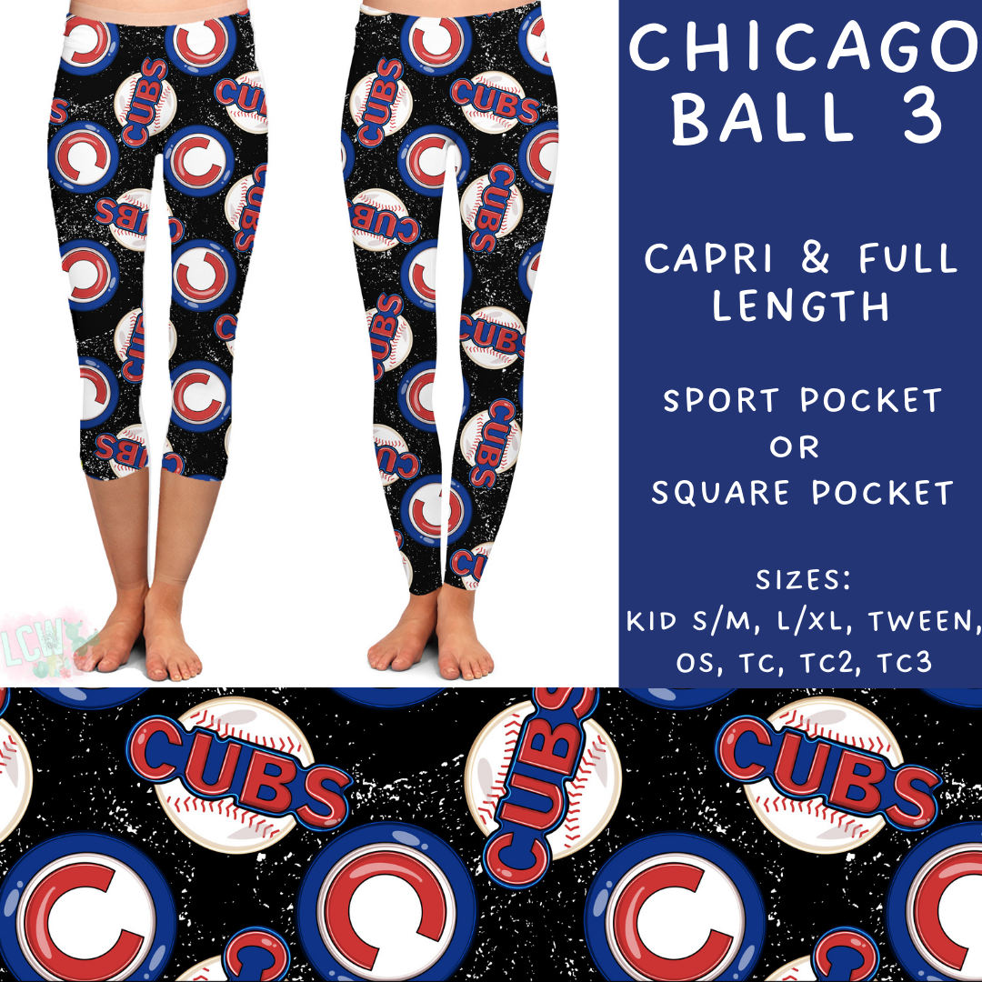 Batch #343 - Home Run Collection - Closes 5/22 - ETA mid July - Chicago Ball 3 Full and Capri Length Leggings