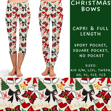 Batch #231 - Tis The Season - Closes 10/31 - ETA early/mid Dec - Christmas Bows Full and Capri Length Leggings