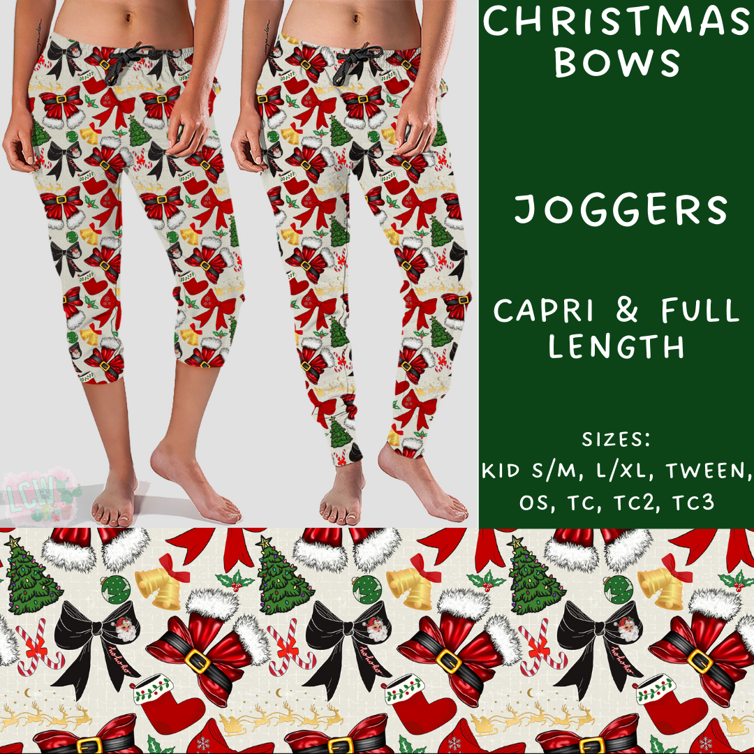 Batch #231 - Tis The Season - Closes 10/31 - ETA early/mid Dec - Christmas Bows Full and Capri Length Joggers