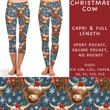 Batch #231 - Tis The Season - Closes 10/31 - ETA early/mid Dec - Christmas Cow Full and Capri Length Leggings