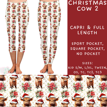 Batch #231 - Tis The Season - Closes 10/31 - ETA early/mid Dec - Christmas Cow 2 Full and Capri Length Leggings