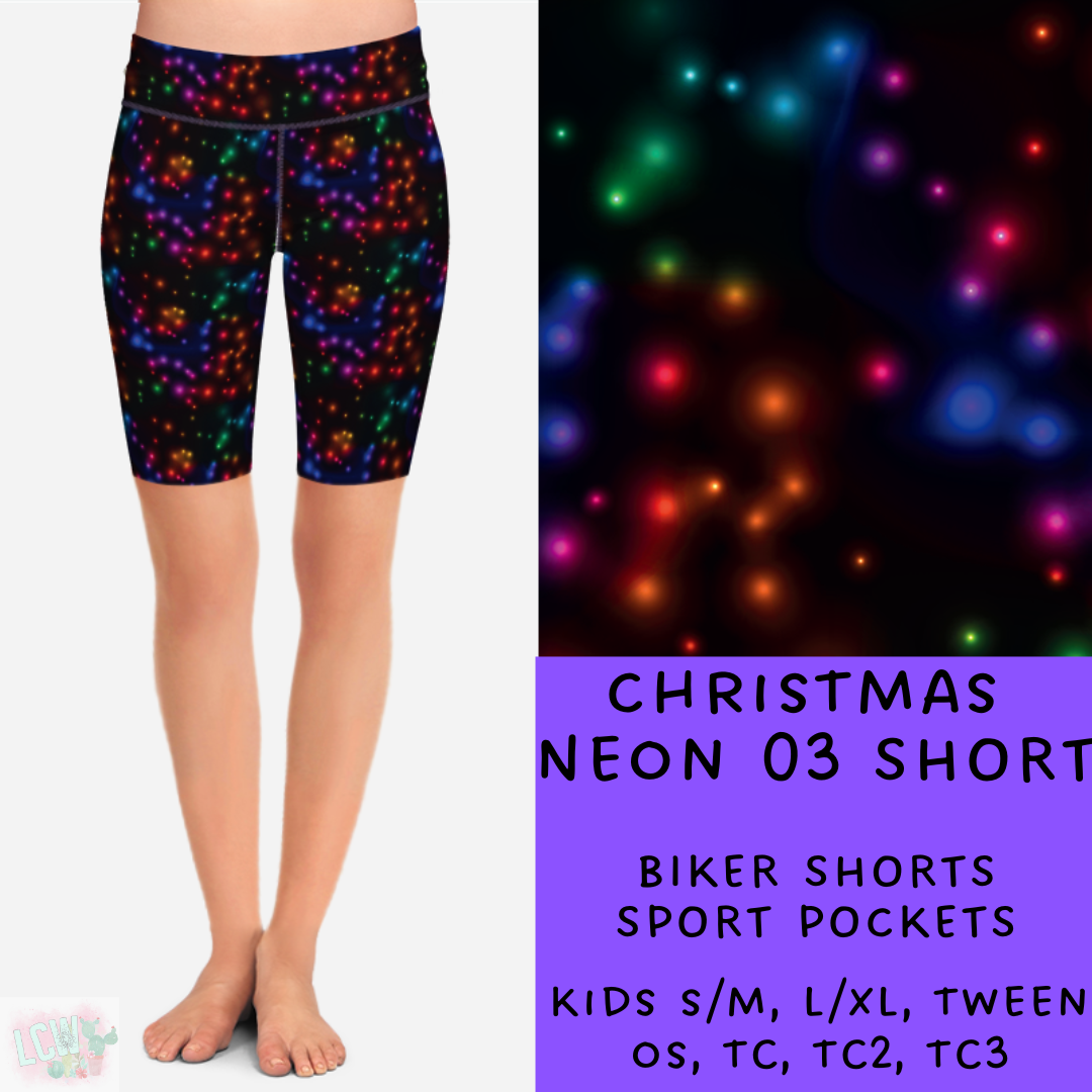 Batch #225 - Neon Christmas - Closes 10/28 - ETA early Dec - Christmas Neon 03 Biker & Jogger Shorts