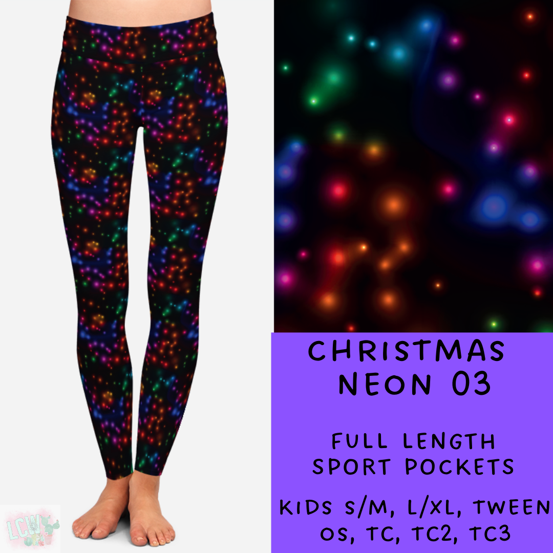 Batch #225 - Neon Christmas - Closes 10/28 - ETA early Dec - Christmas Neon 03 Full and Capri Length Leggings