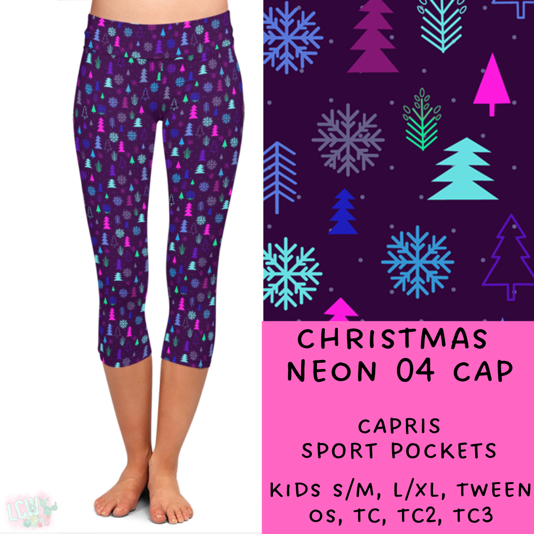 Batch #225 - Neon Christmas - Closes 10/28 - ETA early Dec - Christmas Neon 04 Full and Capri Length Leggings