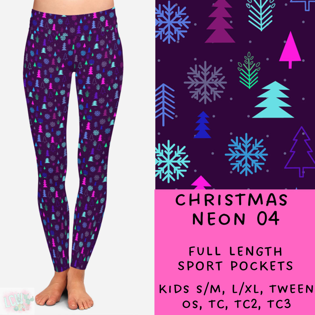 Batch #225 - Neon Christmas - Closes 10/28 - ETA early Dec - Christmas Neon 04 Full and Capri Length Leggings