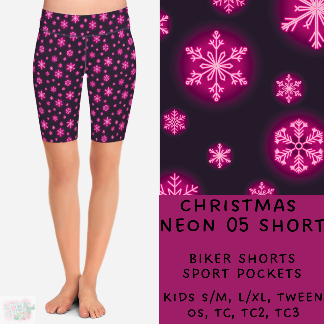 Batch #225 - Neon Christmas - Closes 10/28 - ETA early Dec - Christmas Neon 05 Biker & Jogger Shorts