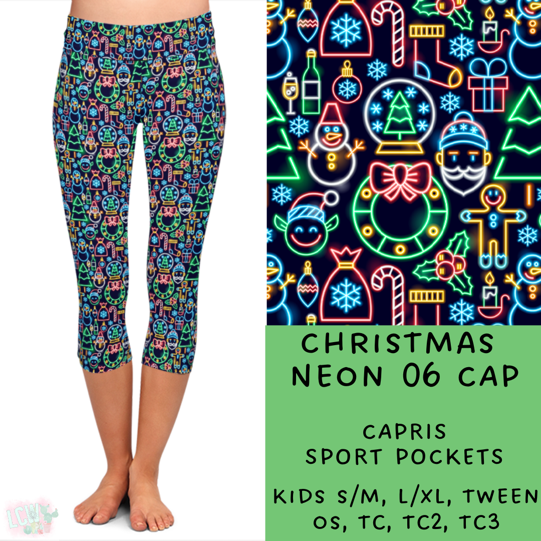 Batch #225 - Neon Christmas - Closes 10/28 - ETA early Dec - Christmas Neon 06 Full and Capri Length Leggings