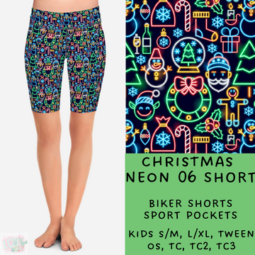 Batch #225 - Neon Christmas - Closes 10/28 - ETA early Dec - Christmas Neon 06 Biker & Jogger Shorts