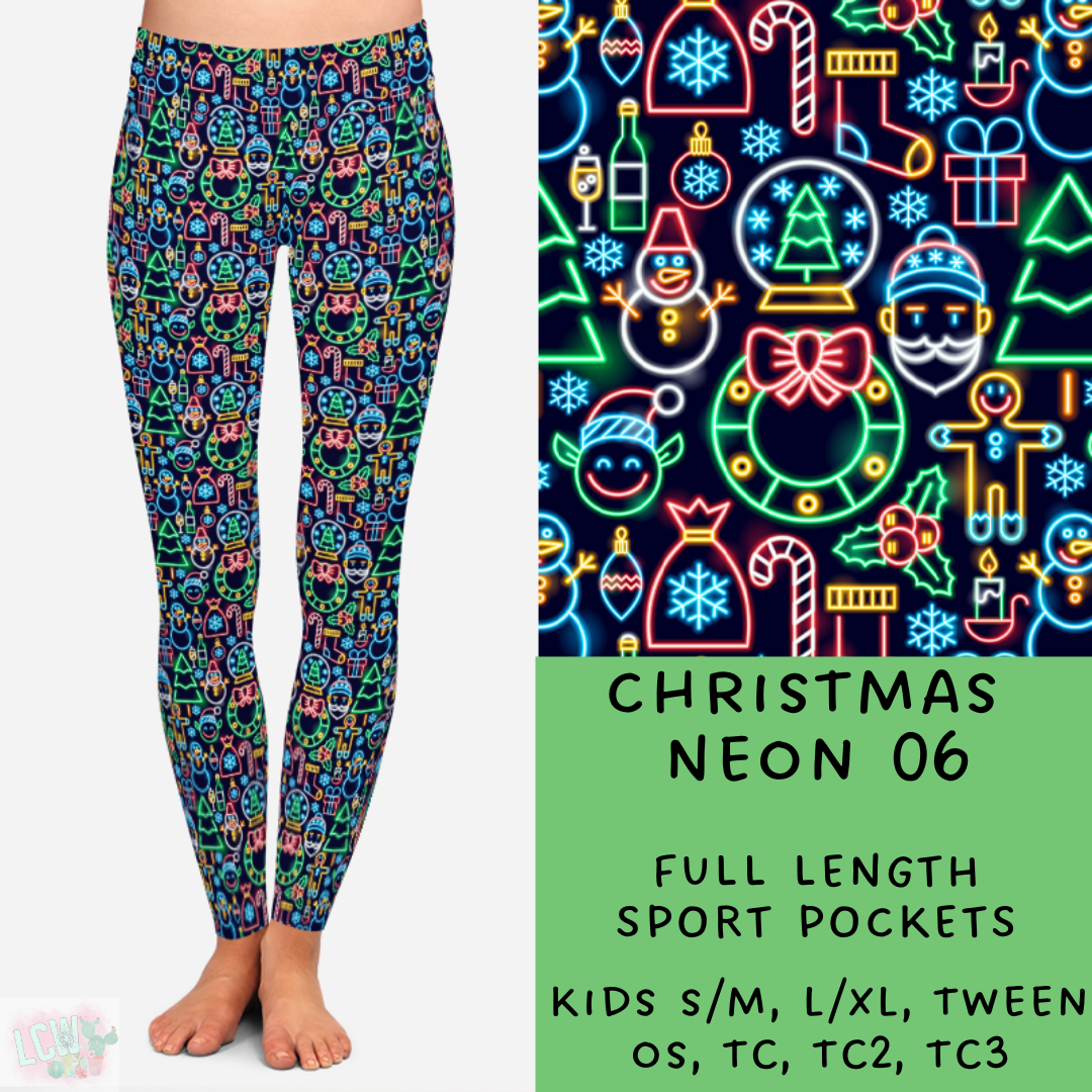 Batch #225 - Neon Christmas - Closes 10/28 - ETA early Dec - Christmas Neon 06 Full and Capri Length Leggings