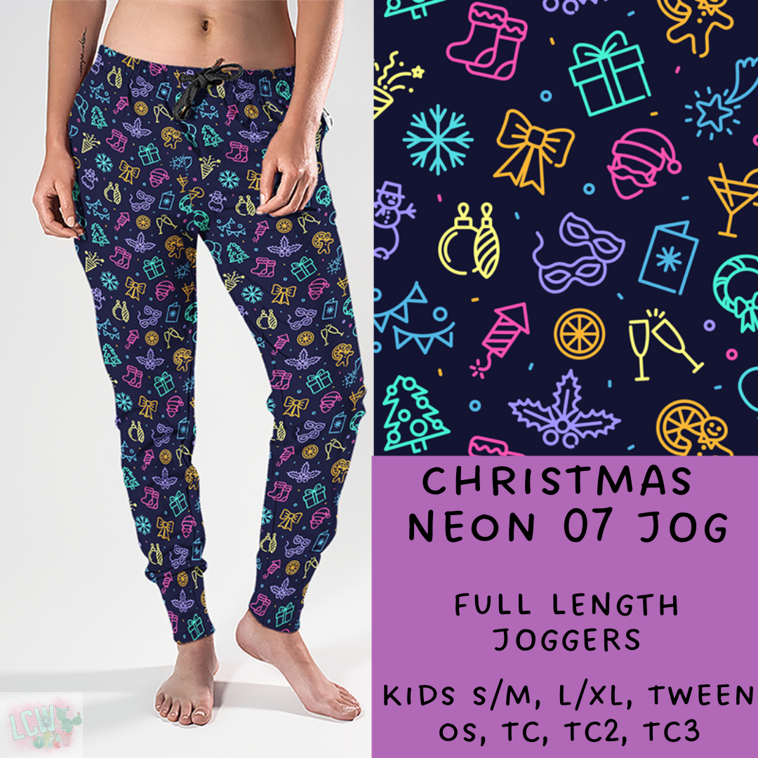 Batch #225 - Neon Christmas - Closes 10/28 - ETA early Dec - Christmas Neon 07 Full and Capri Length Joggers