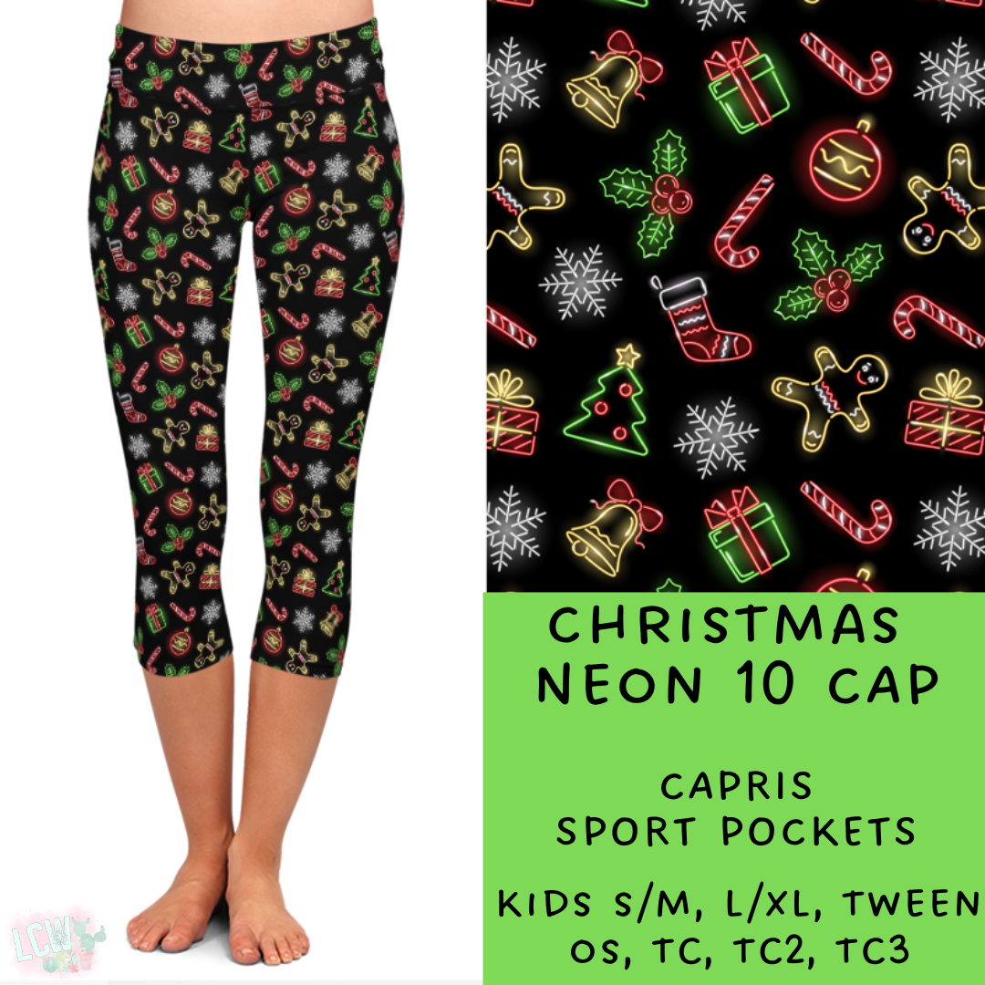 Batch #225 - Neon Christmas - Closes 10/28 - ETA early Dec - Christmas Neon 10 Full and Capri Length Leggings