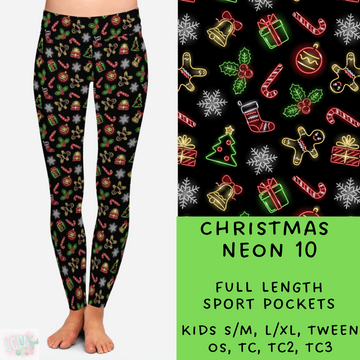 Batch #225 - Neon Christmas - Closes 10/28 - ETA early Dec - Christmas Neon 10 Full and Capri Length Leggings