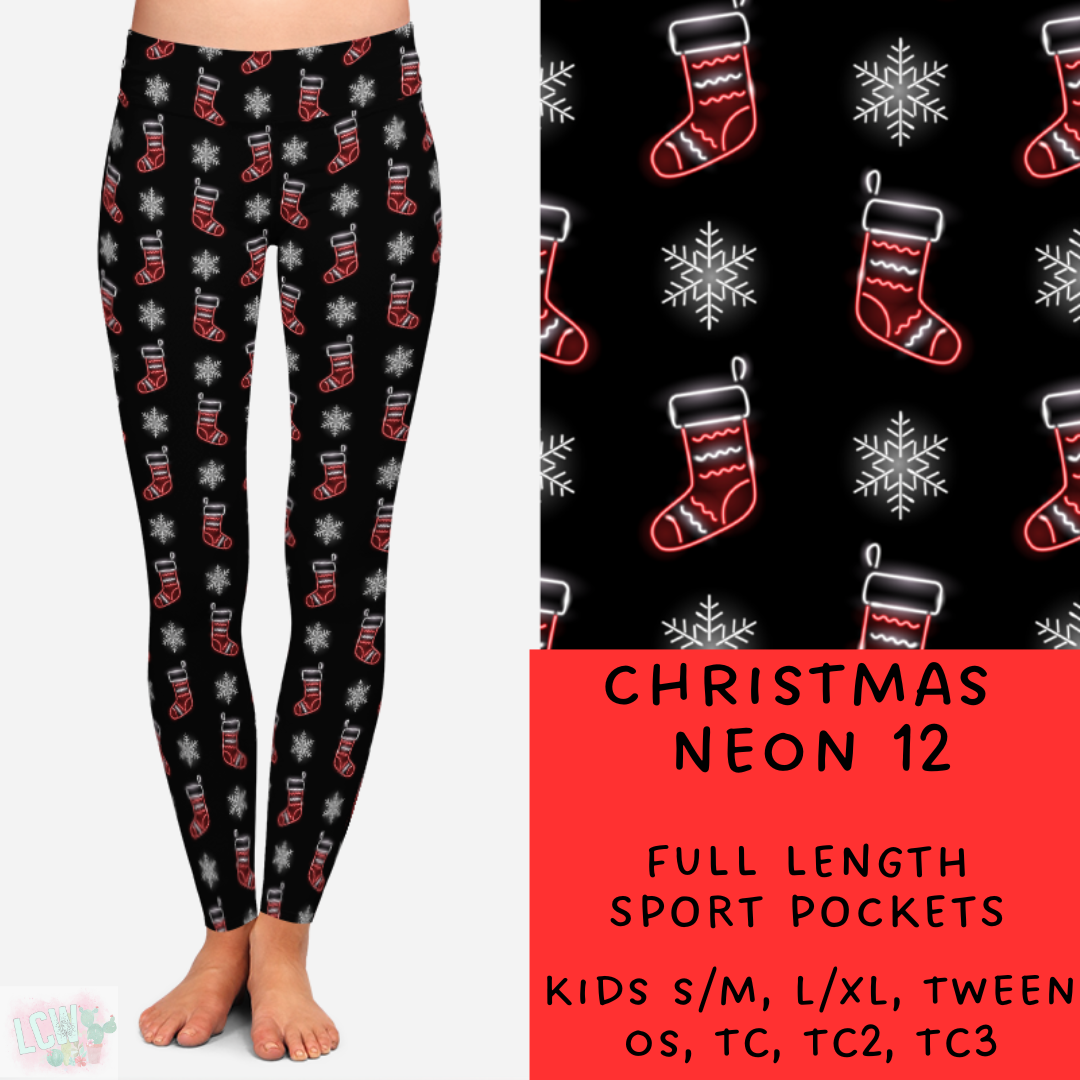 Batch #225 - Neon Christmas - Closes 10/28 - ETA early Dec - Christmas Neon 12 Full and Capri Length Leggings