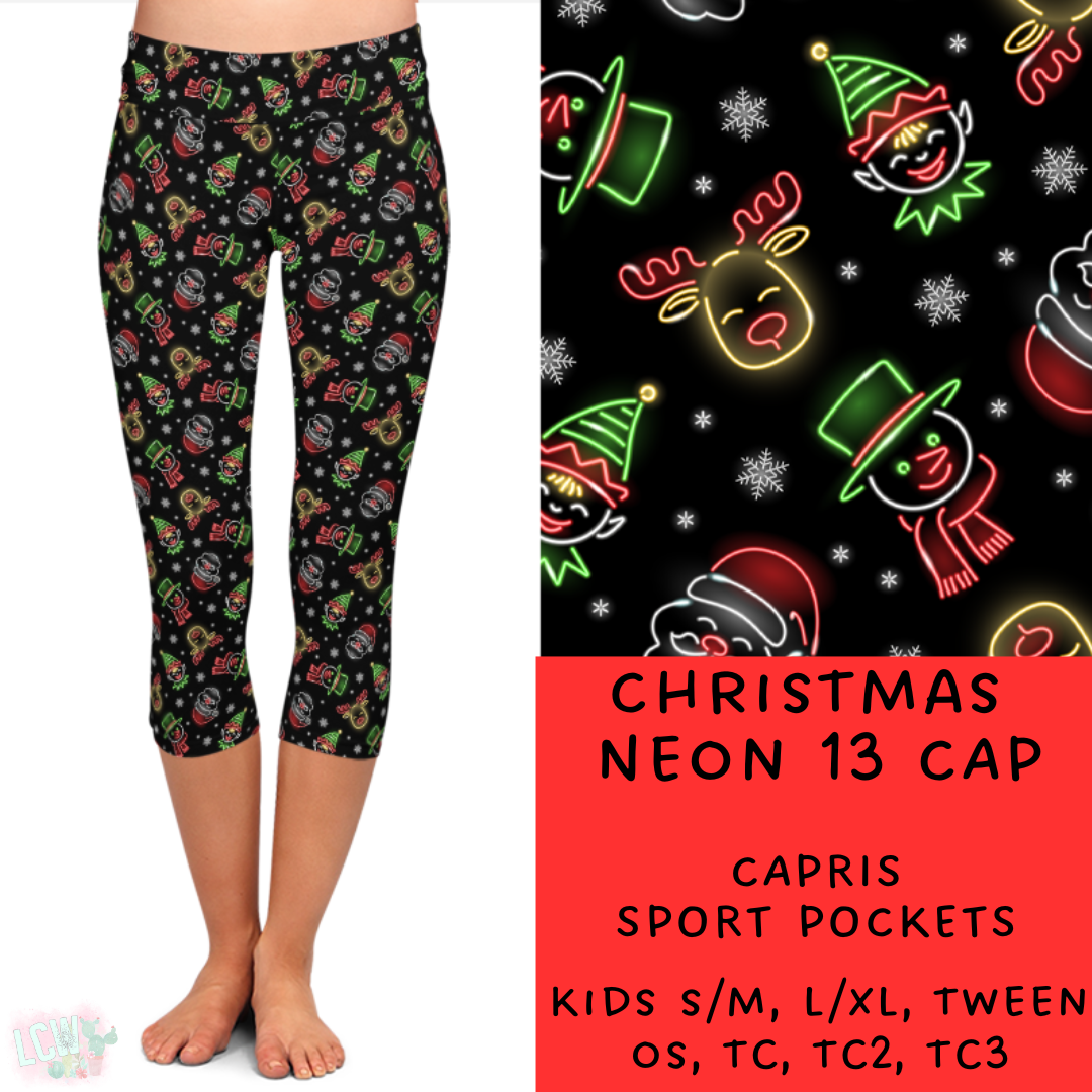 Batch #225 - Neon Christmas - Closes 10/28 - ETA early Dec - Christmas Neon 13 Full and Capri Length Leggings