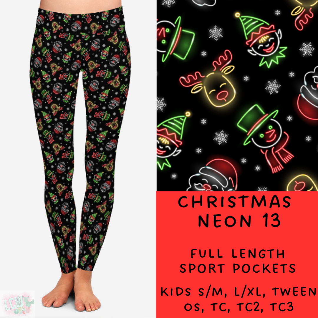 Batch #225 - Neon Christmas - Closes 10/28 - ETA early Dec - Christmas Neon 13 Full and Capri Length Leggings