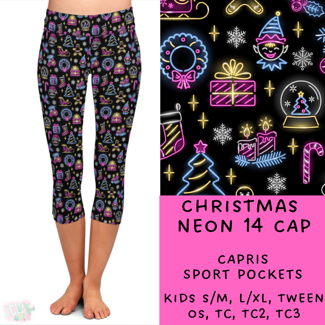 Batch #225 - Neon Christmas - Closes 10/28 - ETA early Dec - Christmas Neon 14 Full and Capri Length Leggings