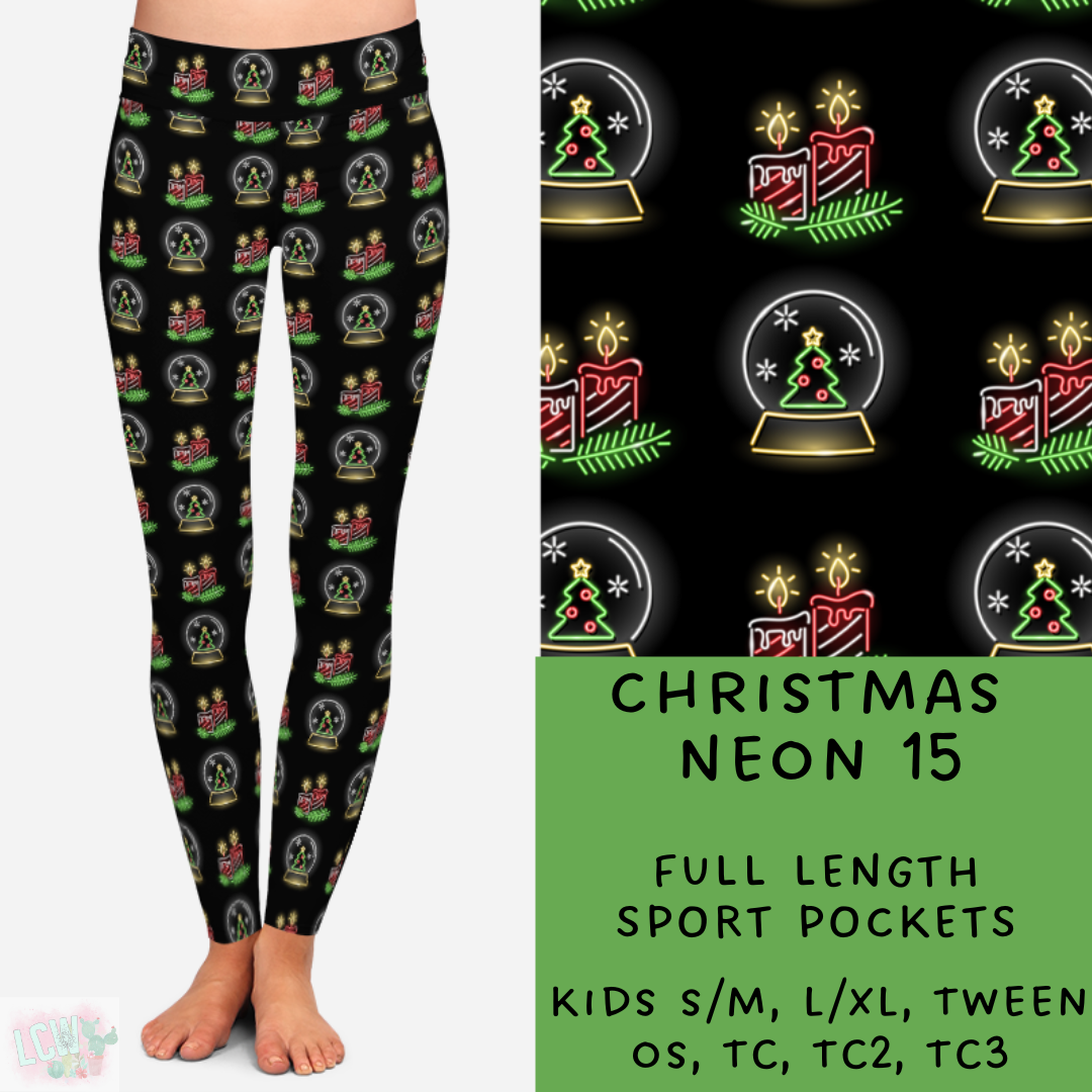 Batch #225 - Neon Christmas - Closes 10/28 - ETA early Dec - Christmas Neon 15 Full and Capri Length Leggings