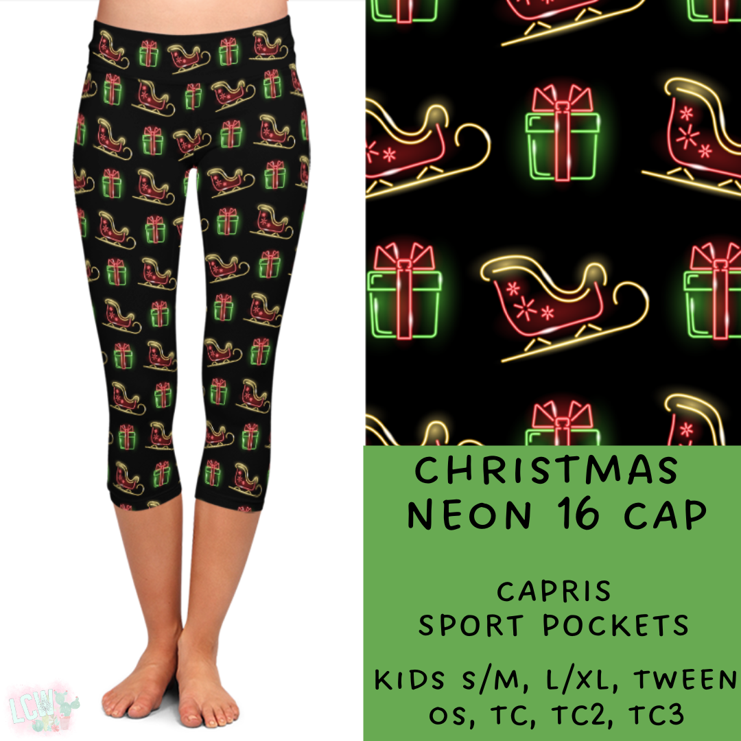 Batch #225 - Neon Christmas - Closes 10/28 - ETA early Dec - Christmas Neon 16 Full and Capri Length Leggings