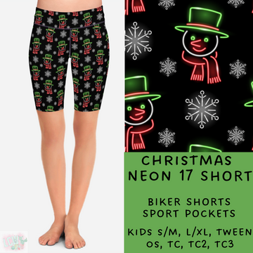 Batch #225 - Neon Christmas - Closes 10/28 - ETA early Dec - Christmas Neon 17 Biker & Jogger Shorts