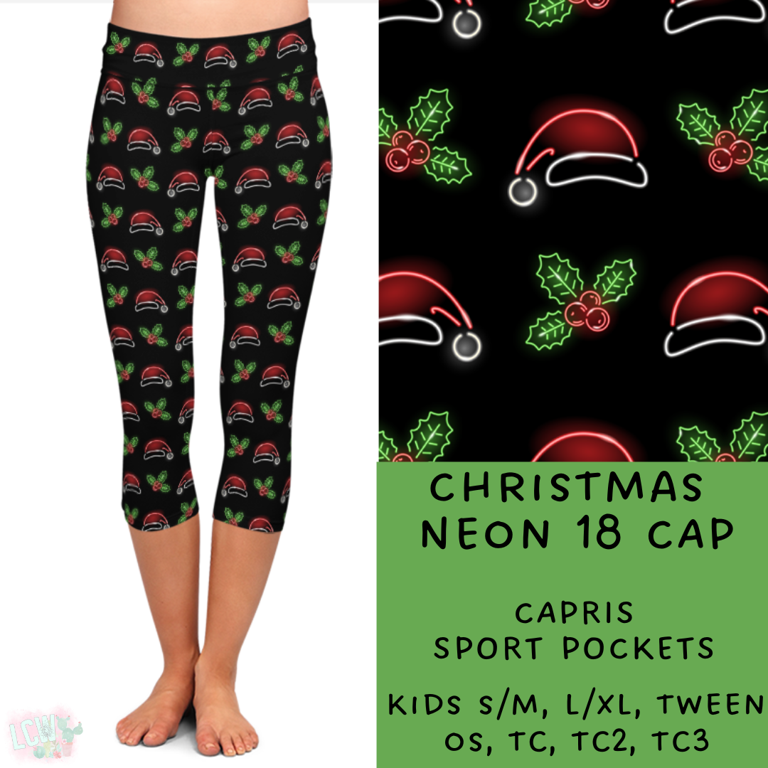 Batch #225 - Neon Christmas - Closes 10/28 - ETA early Dec - Christmas Neon 18 Full and Capri Length Leggings