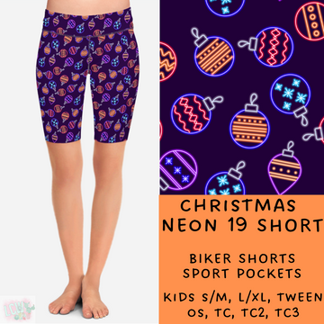 Batch #225 - Neon Christmas - Closes 10/28 - ETA early Dec - Christmas Neon 19 Biker & Jogger Shorts