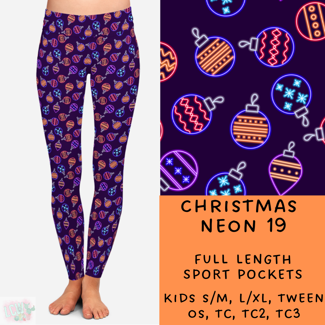 Batch #225 - Neon Christmas - Closes 10/28 - ETA early Dec - Christmas Neon 19 Full and Capri Length Leggings