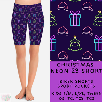 Batch #225 - Neon Christmas - Closes 10/28 - ETA early Dec - Christmas Neon 23 Biker & Jogger Shorts