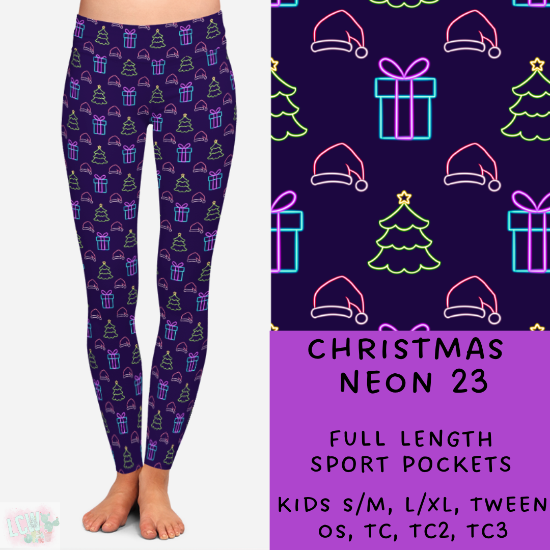 Batch #225 - Neon Christmas - Closes 10/28 - ETA early Dec - Christmas Neon 23 Full and Capri Length Leggings