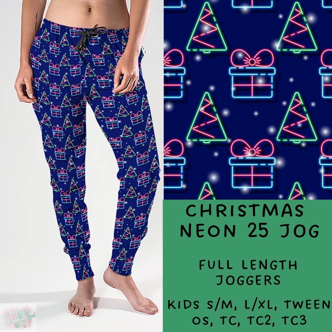 Batch #225 - Neon Christmas - Closes 10/28 - ETA early Dec - Christmas Neon 25 Full and Capri Length Joggers