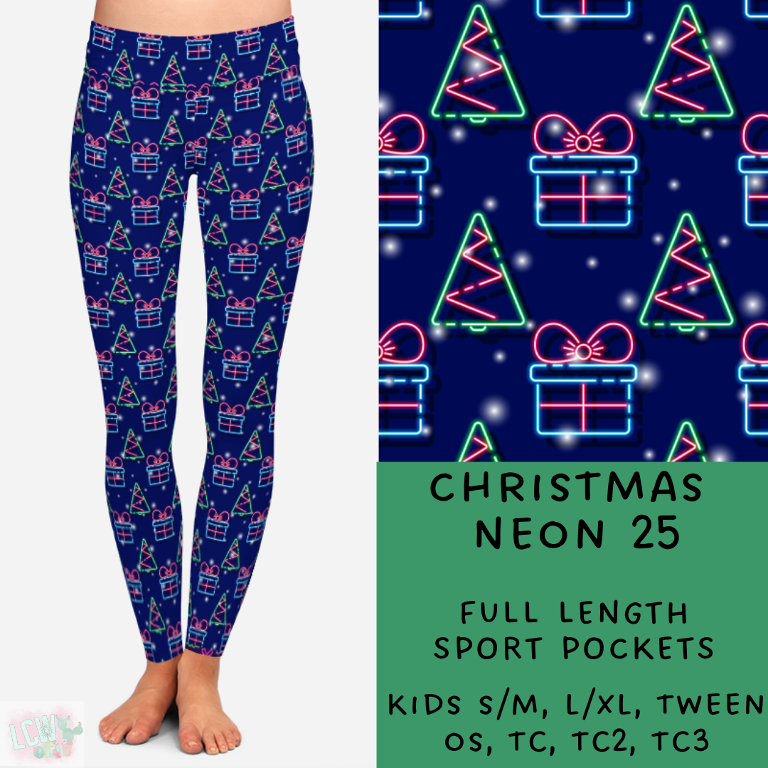 Batch #225 - Neon Christmas - Closes 10/28 - ETA early Dec - Christmas Neon 25 Full and Capri Length Leggings