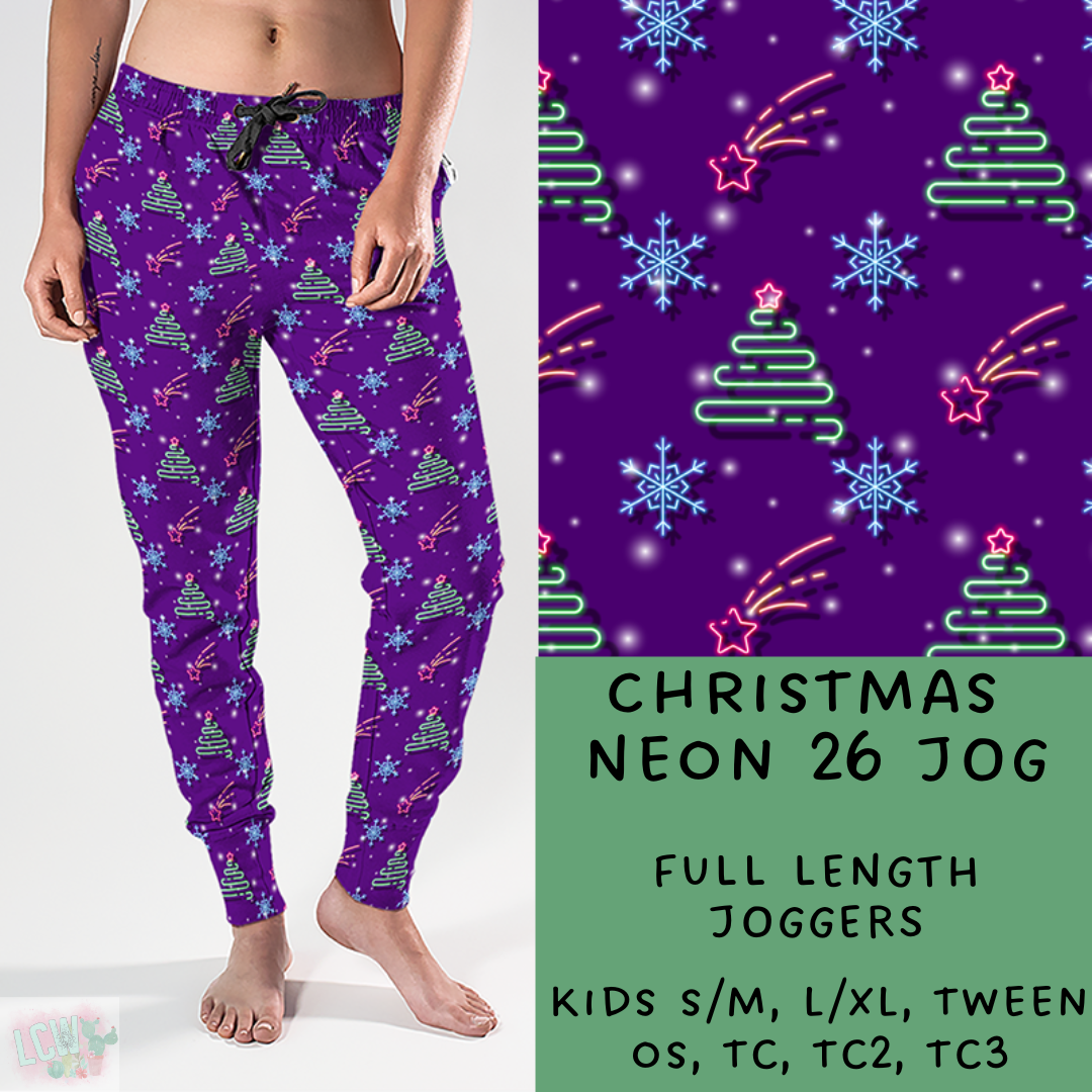 Batch #225 - Neon Christmas - Closes 10/28 - ETA early Dec - Christmas Neon 26 Full and Capri Length Joggers