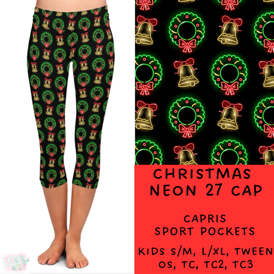 Batch #225 - Neon Christmas - Closes 10/28 - ETA early Dec - Christmas Neon 27 Full and Capri Length Leggings