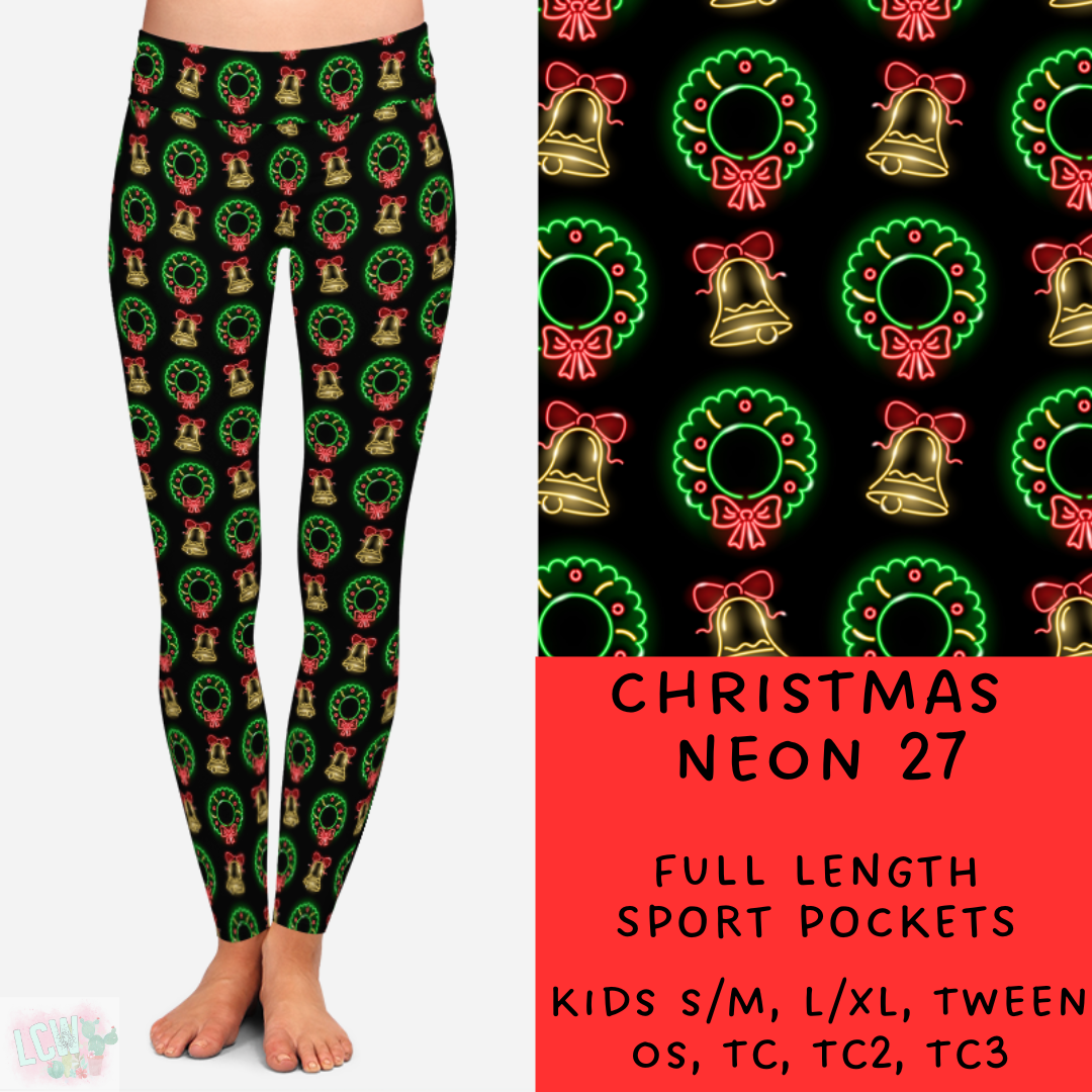 Batch #225 - Neon Christmas - Closes 10/28 - ETA early Dec - Christmas Neon 27 Full and Capri Length Leggings