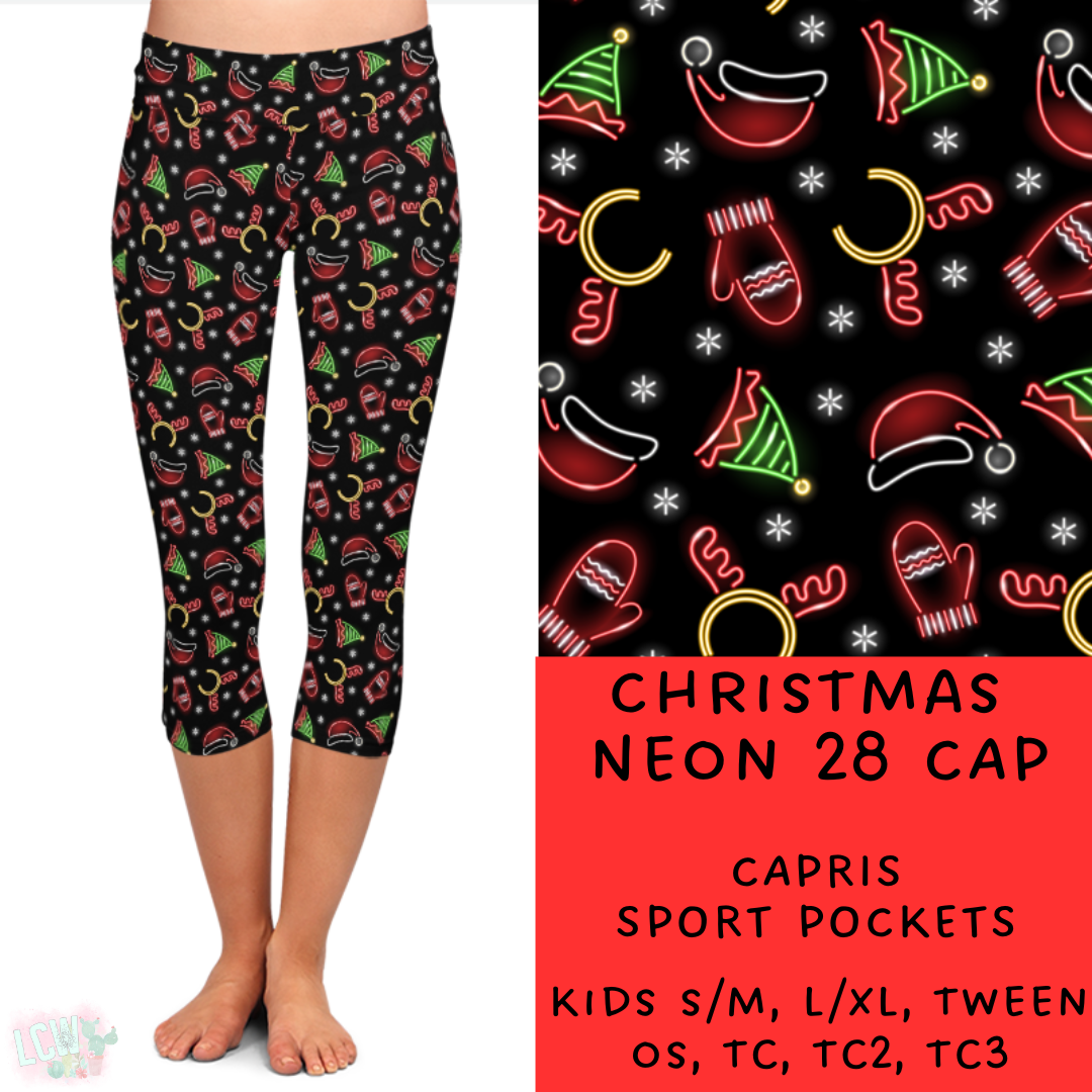 Batch #225 - Neon Christmas - Closes 10/28 - ETA early Dec - Christmas Neon 28 Full and Capri Length Leggings