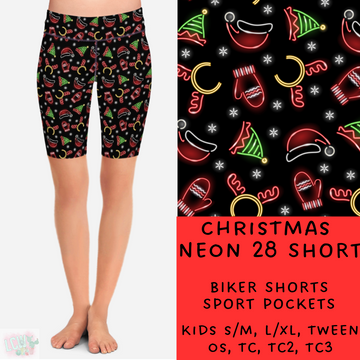 Batch #225 - Neon Christmas - Closes 10/28 - ETA early Dec - Christmas Neon 28 Biker & Jogger Shorts